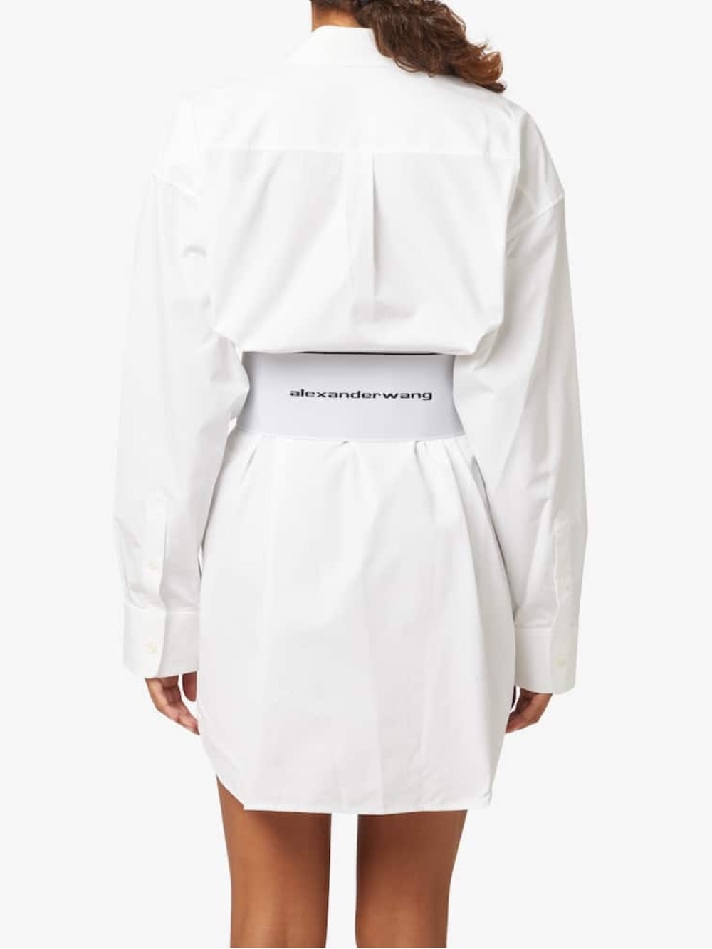 Alexander Wang Collared Shirt Dress with Logo Waist Band